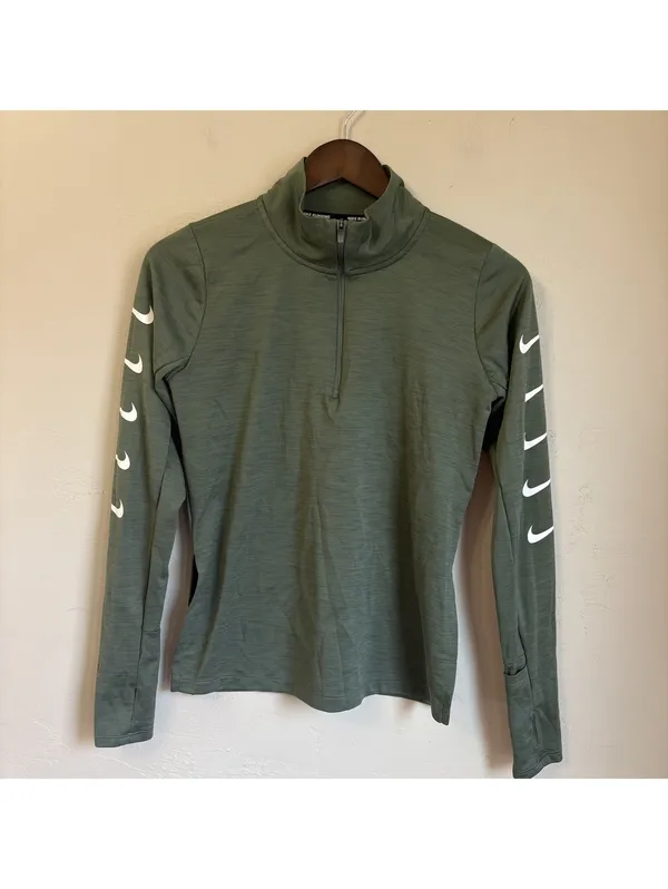 Nike Running Dri-FIT Green Multi Swoosh Sleeve 1/2-Zip Pullover Jacket Size XS - Image 3