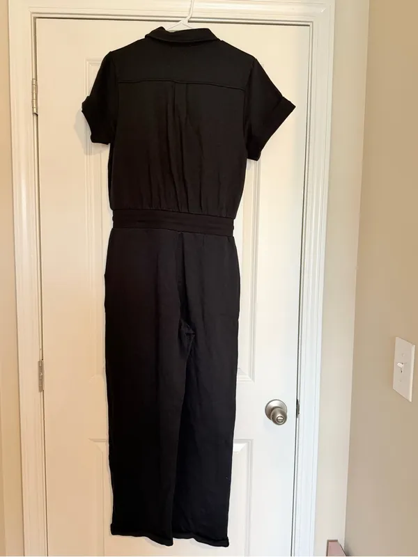 NWT Revolve 525 Distressed Wash Black Cotton Utility Jumpsuit Size Small - Image 9