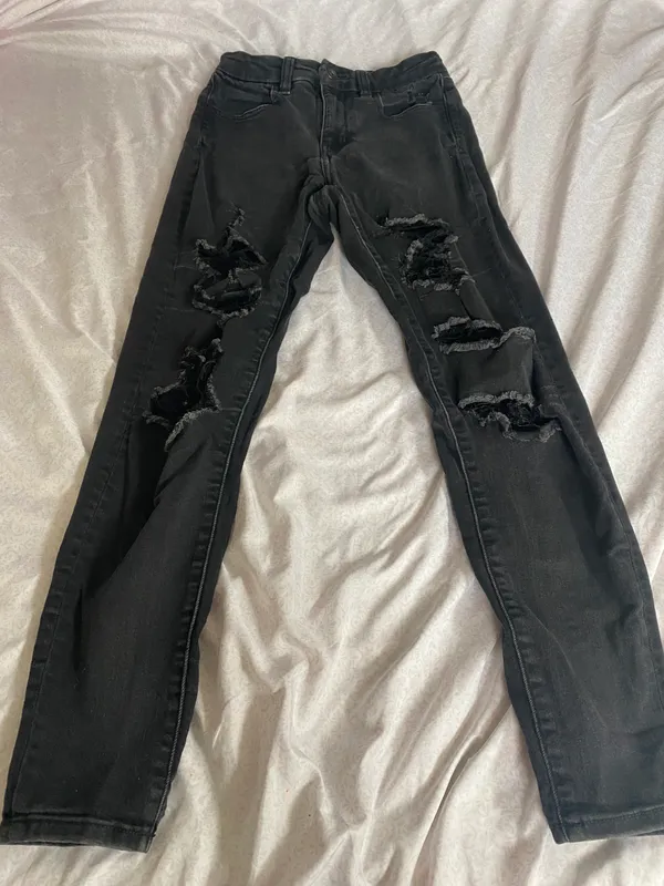 next level stretch black ripped curvy hi rise jegging - Image 2