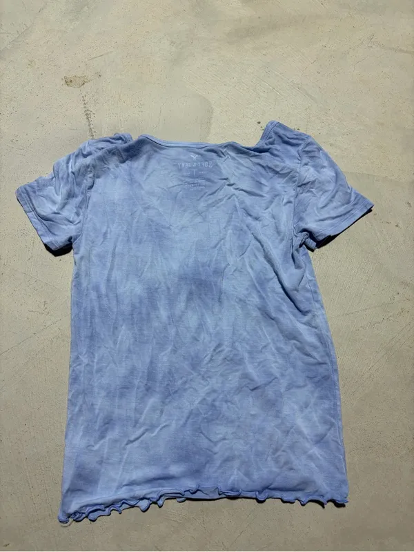 American Eagle soft & sexy Light Blue V-Neck Tee XS - Image 3