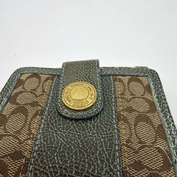 Coach Signature C Blue Leather Bifold Wallet - Image 2