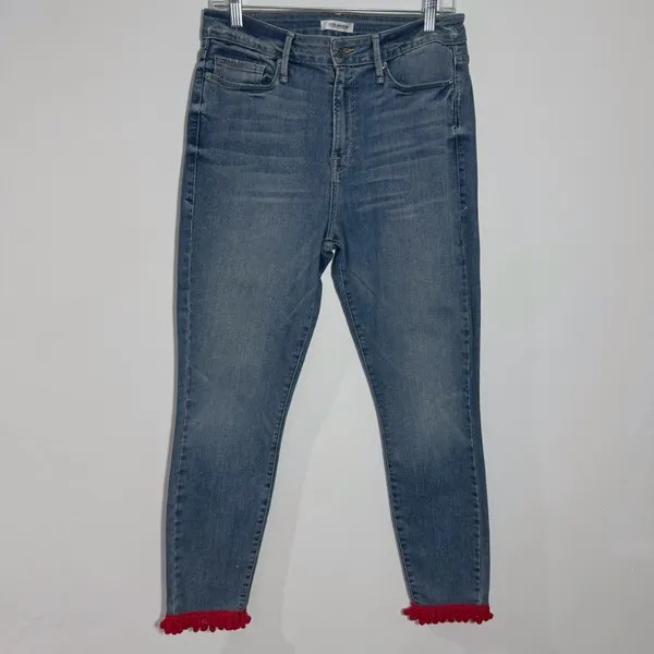Good American Good Legs Pom Pom Hem 12/31 Minimalist Casual‎ Whimsical Preppy - Image 2