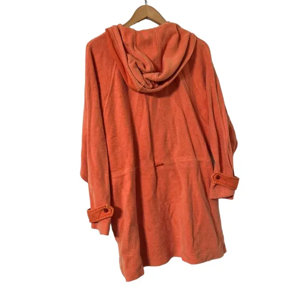 FREE PEOPLE Sadie Orange Fleece Hoodie Sweater Dress Jacket - Image 9