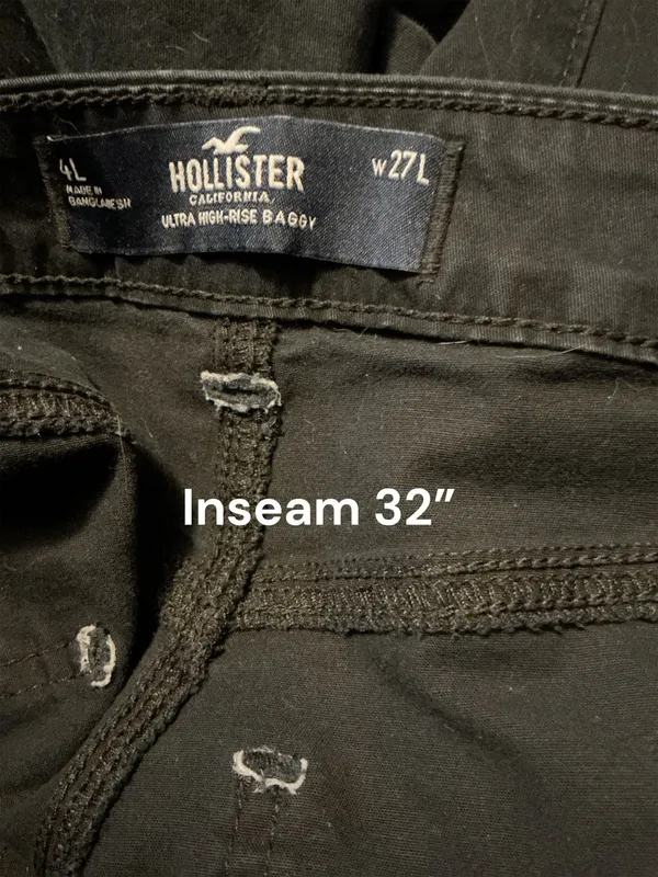 Hollister Ultra High-Rise Baggy Cargo Pants Black Womens Size 4L (27 Long, 32" Inseam) - Image 3