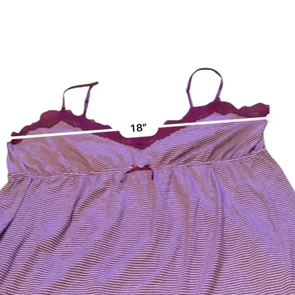 Old Navy Intimates Camisole‎ Large Purple Stripe Lace Trim Sleep Lounge Y2K Soft - Image 6