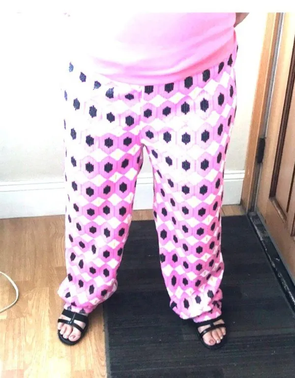 Major sale $11 was $15 New pink Geometric plush sleep pant size M barbie core - Image 3