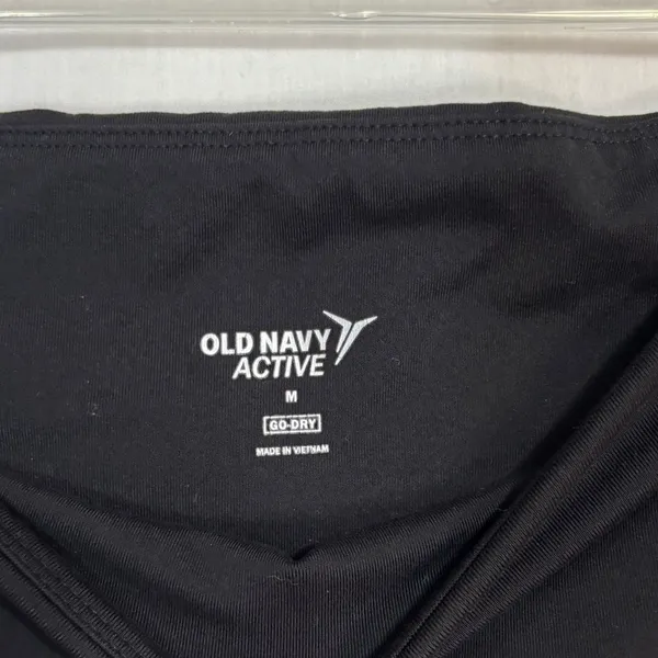 Old Navy Go-Dry Active Ankle Leggings Women M Black Ribbed Panel High Waist Yoga - Image 5