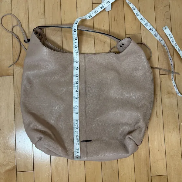 REBECCA MINKOFF Leather Hobo Slouch Neutral Blush Beige Large Bag Purse - Image 9