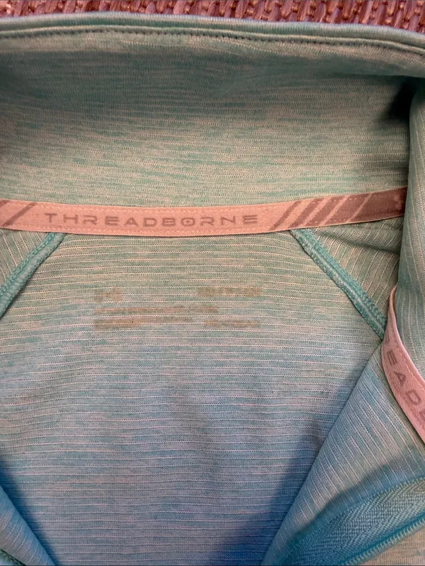 Under Armour Women's Mint Green Half-Zip Pullover heat gear - Image 2