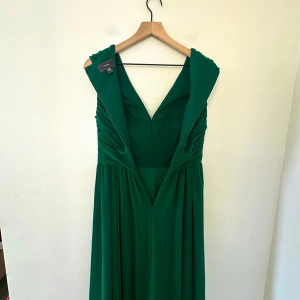 NWT Vera Wang Green Pleated Maxi Dress Gown Size 4 Regency Fairy Wedding FLAWED - Image 8