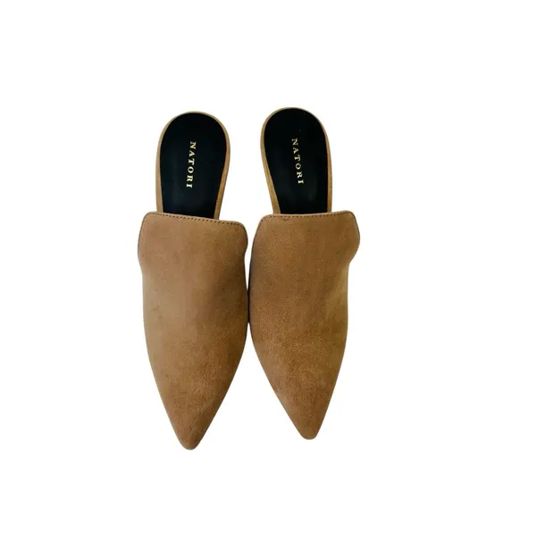 Natori Minh-Su Color Doe Kid‎ Suede Women's Pointed Toe Heel Mule Size 9M NWB - Image 3