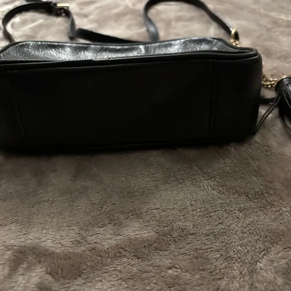 Michael Kors Black Leather Crossbody with Gold Chain and Tassel - Image 8