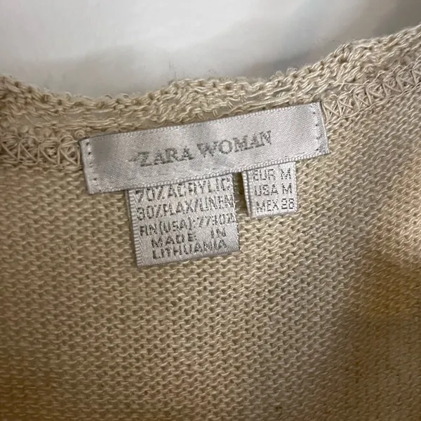 Zara Crochet Tie waist Dress medium Cottagecore - Image 4