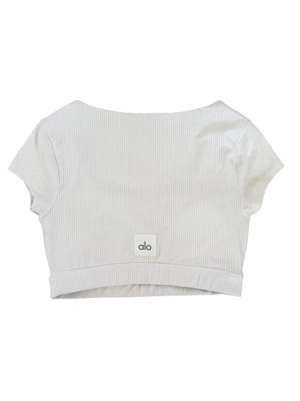 Alo Yoga Blissful Henley Ribbed Bra Top Size Small - Image 3