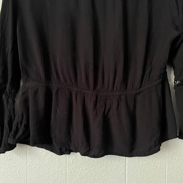 Ambiance Top Womens XS Flared Sleeve Cropped Witchy Goth Boho Dark Fairy Y2K - Image 10