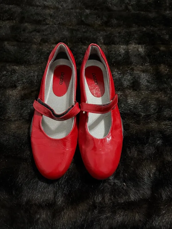 Pazzo Mary Jane Womens 8 red Leather Slip On shoes loafers - Image 2