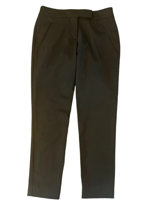 Trina Turk Straight Leg Flat Front Black Dress Pants Size 0 Nwt - Image 2