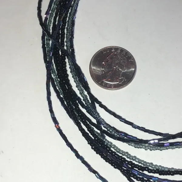 Elegant Rainbow Coated Black Beaded Boho Necklace - Image 4