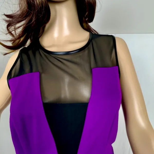 Kenneth Cole 'Eleanore' ~ Purple Illusion Mesh Party /‎ Cocktail Dress Sz 6 - Image 2