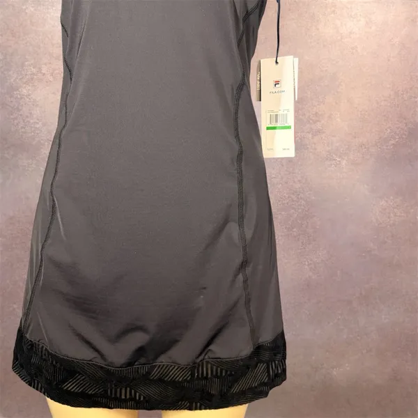 Fila Women’s Athletic Tennis Dress L Strappy Back Black Sport Dress NWT - Image 5