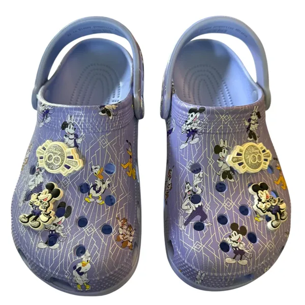 Crocs Disney Parks Purple 100th Anniversary Clog Shoe Size M 5 W 7 - Image 3