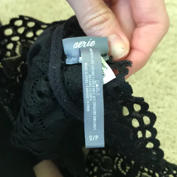 Aerie Razorback Flower Lace Black Bralette - Image 4