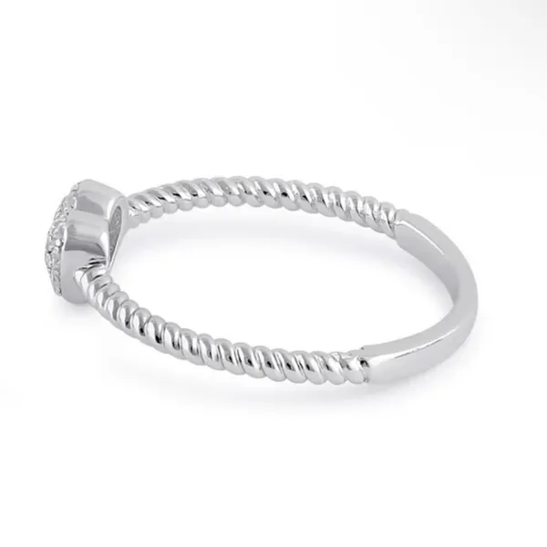 Sterling Silver SIZE 7 925  Clear Rope Heart Ring - Image 4