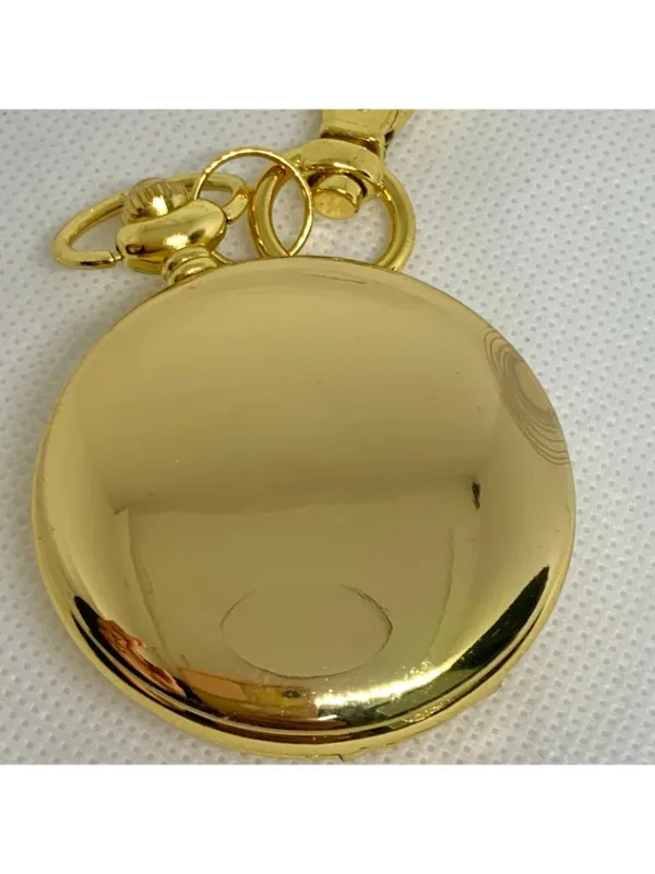 joy & iman Pocket Watch Quartz Clip On Purse Fob Gold Tone red dial running - Image 4