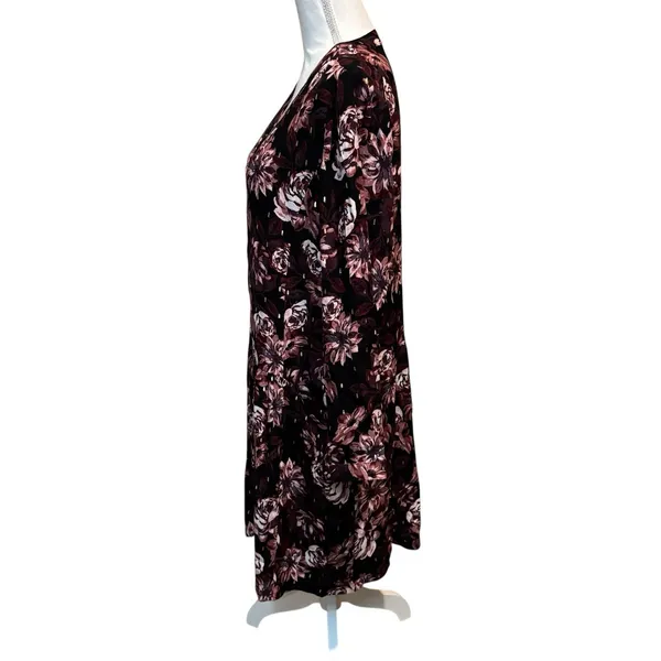 Garnet Hill Dress Women 12 Black Moody Floral Pockets Knee Length‎ Boho Artsy - Image 3
