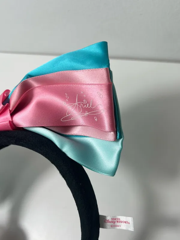 Tokyo Disney Resort TDR Ariel The Little Mermaid Satin Bow Headband Ears - Image 7