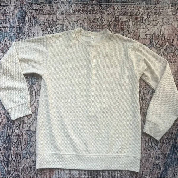 Lululemon Athletica All Yours Crew Bubble Dot Heather Core Grey Cream Size 6 - Image 12