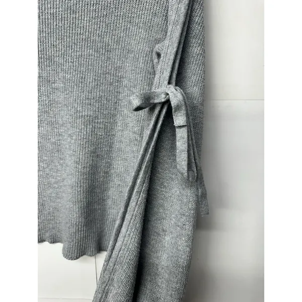 American Eagle Women’s Xl Light Gray Knit Sweater Tie Sleeve Casual Top - Image 8