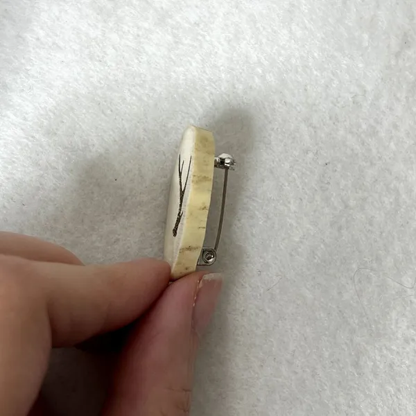 Real Deer Antler Engraved Pin - Image 2