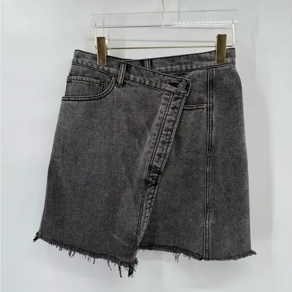 Free People Black Denim/Jean Mini Skirt‎ size 29 - Image 2