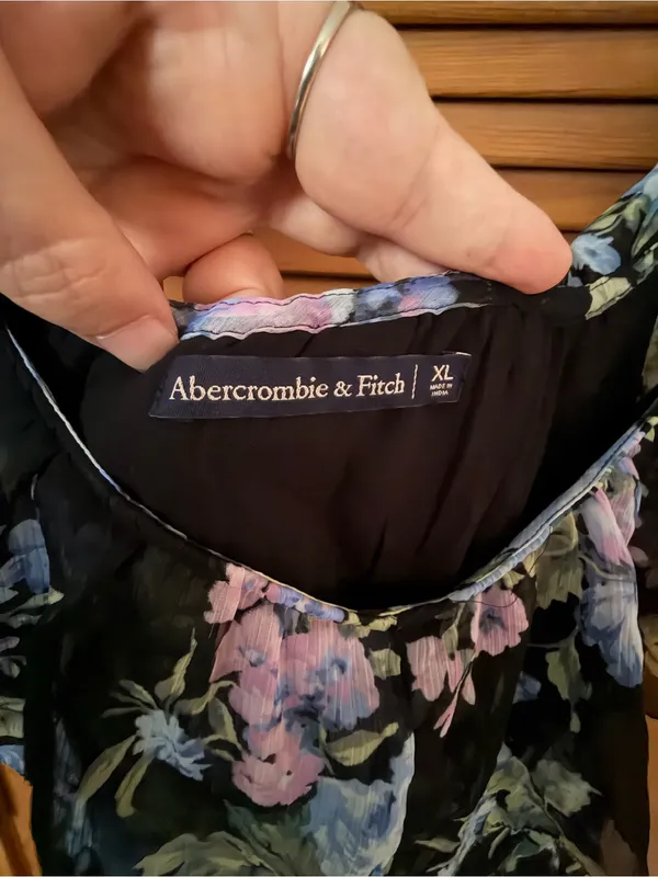 Abercrombie High Low Summer Dress Blue Floral size XL - Image 5