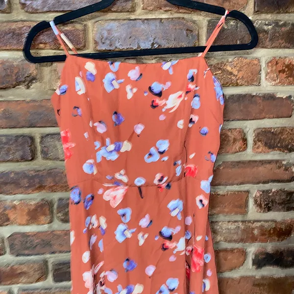 Hutch Burnt Orange Floral Declan Sleeveless Midi Dress Women's Size 8 - Image 3