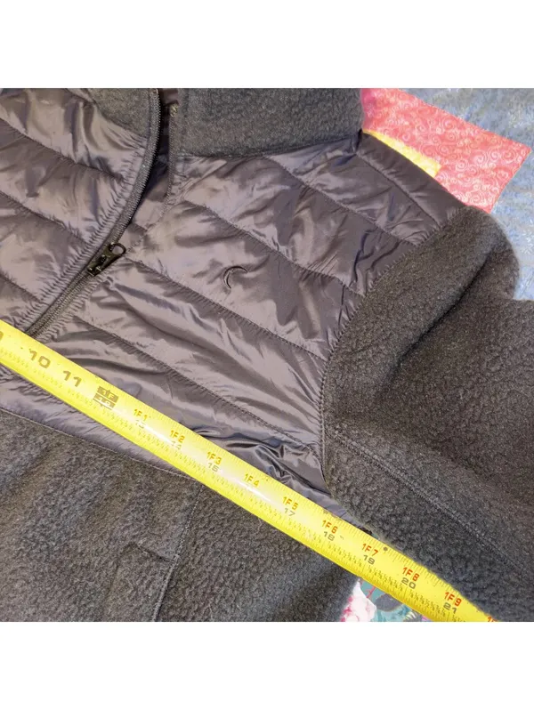 Zyia Active Woman’s Medium Black Fleece and Quilted Jacket with Full Zip Workout - Image 7