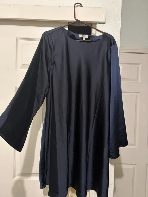 Navy Satin Mini Dress - Image 2