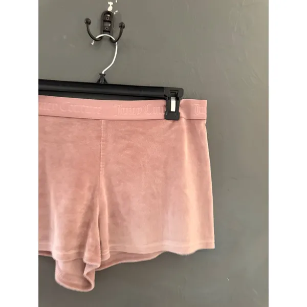 Juicy Couture Womens Velour Pink Rhinestone Logo Sleep Shorts‎ Y2K Large - Image 2