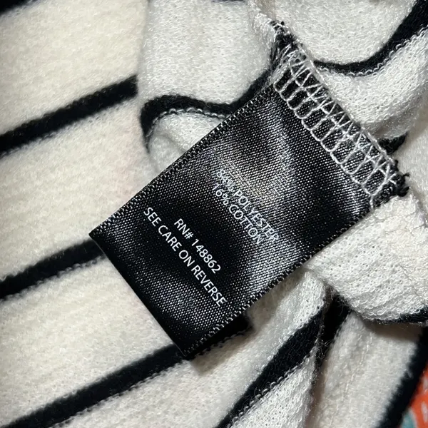 TORRID size 1 striped black off white striped button down front short sleeve top - Image 5