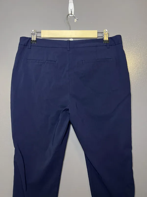 Mario Serrani Dress Pants Womens 12 Blue Ponte Stretch Flat Front Work Office - Image 5
