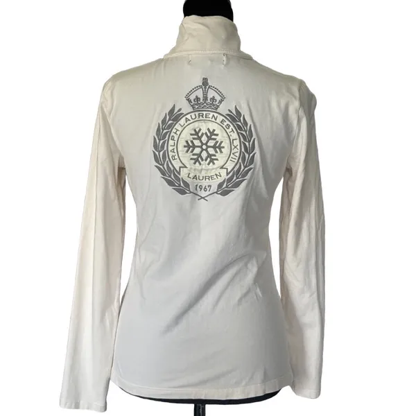 Lauren Active Ralph Lauren White Crest Snowflake Quarter Zip Pullover Medium - Image 3