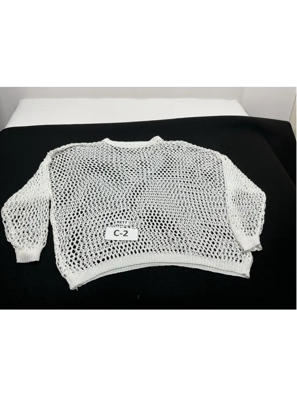 Womans Excellent Pullover Long Sleeve Knit Sweater 1XL White - Image 2