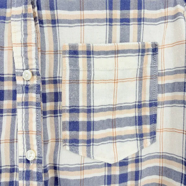 Abercrombie Fitch Plaid Flannel Womens Top Sz S Coastal Preppy Light Academia - Image 4
