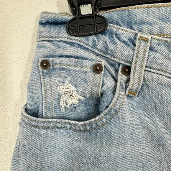 Abercrombie & Fitch 90s Straight‎ Ultra High Rise Curve Love Jeans Distressed - Image 6