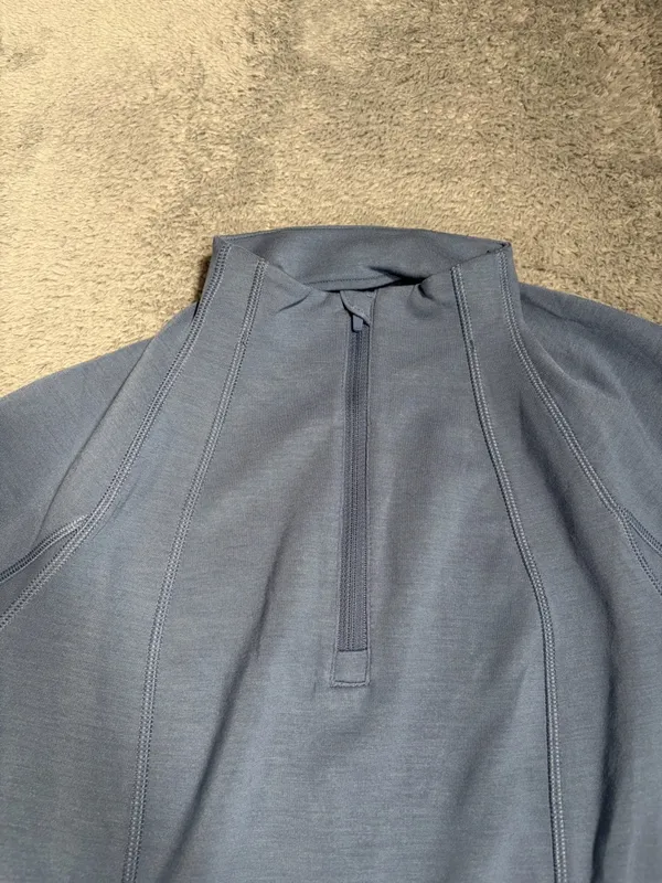 Jockey Quarter-Zip SCUBA 1/4 zip Long Sleeve Top blue NEW NWT MSRP$50 medium - Image 3