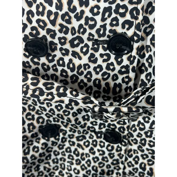 Kate Spade New York Leopard Print Belted Trench Coat Medium - Image 6