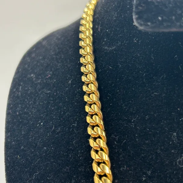 Real Gold Cuban Chain 6mm 24 Inch Plated Stainless Steel Waterproof Mens - Image 2