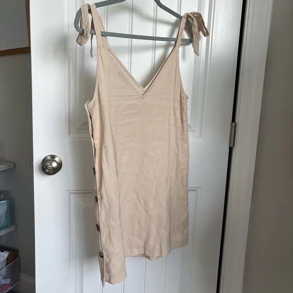 ASOS Cream Sleeveless Spaghetti Strap Mini Dress - Image 4