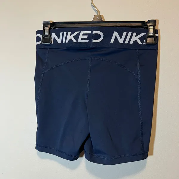 Nike Pro Dri-FIT Women Navy Blue Compression Spandex Shorts Small - Image 3